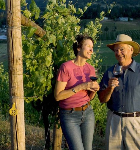 Abacela founder Earl Jones with wife Hilda. No one else in the Northwest wine industry has done more on behalf of a single grape than Jones has with the Spanish variety Tempranillo.