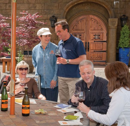 Reustle Prayer Rock Vineyards guests can explore 40 acres of vineyards and gardens.