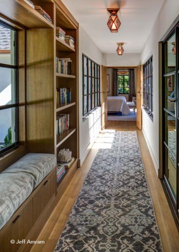 To preserve the character of the architecture, Brachvogel designed a sunlit corridor, with windows on both sides, that leads from the main house to the 1200 sq. ft. Master Bedroom and Bath addition.