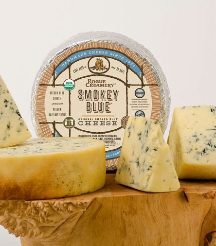 A long, gentle cold-smoking over shells from Oregon hazelnuts infuses Rogue Creamery’s Smokey Blue cheese with an added layer of rich flavor and terroir.