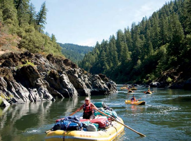 White water rafting along the wild and scenic Rogue River in Southern Oregon. Photo by Justin Bailie.