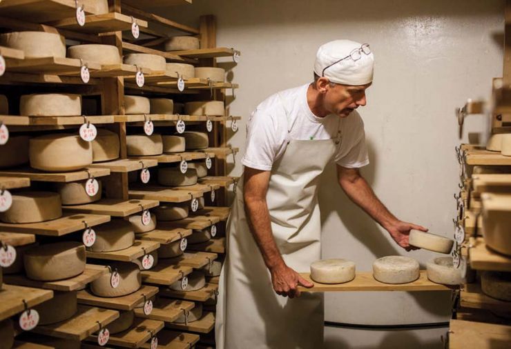 A pioneer in the Oregon cheese world, Pierre Kolisch established Juniper Grove Farm in 1987. Today, Kolisch’s cheese cellar houses 500 wheels, including wheels of Redmondo and Tumalo Tomme, which are aged in the cellar for as long as nine months.