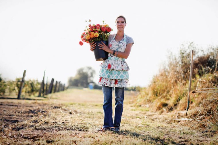 Erin Benzakein artfully produces five acres worth of flowers on her family’s tiny two acre plot.