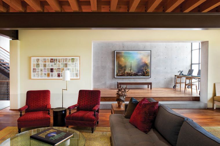 Owned by a Seattle couple with eclectic tastes and a willingness to push established boundaries, this home is a treasure trove of unique design concepts and striking juxtapositions.