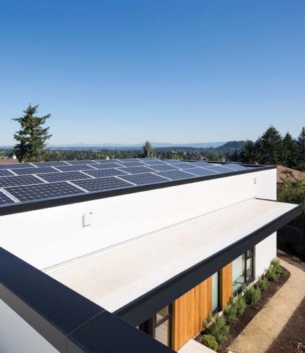 Sustainability features were built into Ash+Ash at literally every level, from a geo-exchange system buried around the perimeter of the property to a 10 KW photovoltaic array on the roof of the house.