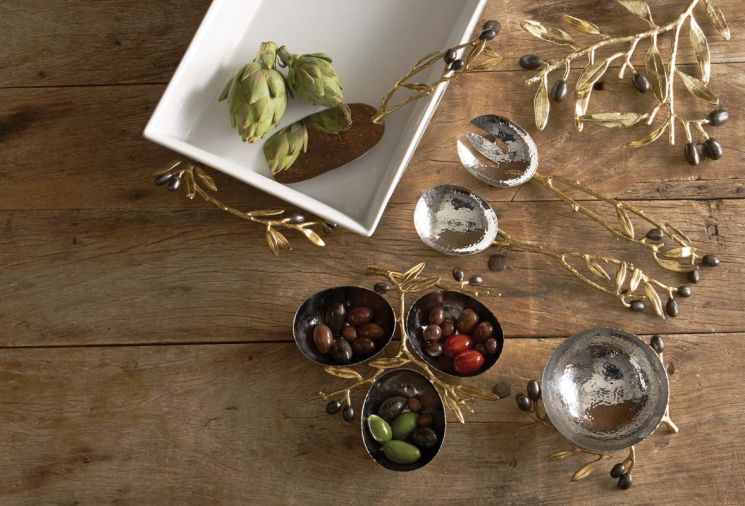 Elegant serving pieces from Aram’s Olive Branch Collection capture the essence of his work – simple and functional objects that are also extraordinarily sculptural and organic.