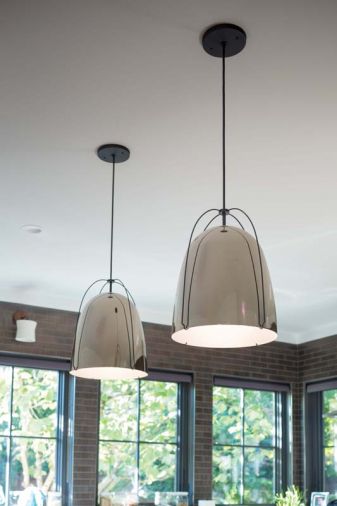 Pendant lights are from Rejuvenation.