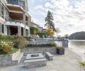 Outdoor entertainment spaces are integrated into each level of the home.