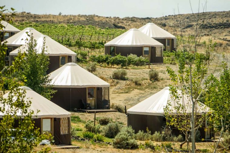 The Desert Yurts of Cave B Inn & Spa Resort are located a beautiful ten minute walk away from Cave B Inn’s main lodge. The Desert Yurts offer a more rustic take on the classic Cave B experience.