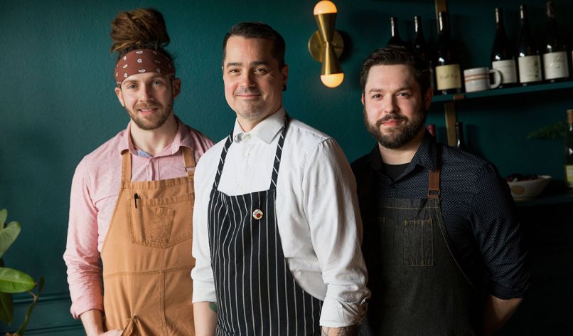 Executive Chef Patrick McKee (center) heads the Estes chef concept at Dame Collective. Photography © John Valls