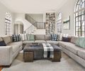 Once a games room, the family room features a built-in library and 10  ladder that echoes intact turned steel staircase railing.