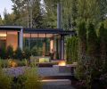 Peace-filled garden off master suite by Ben Young Landscape Architect, including BYLA custom designed bench with fabric selected by Lucas.