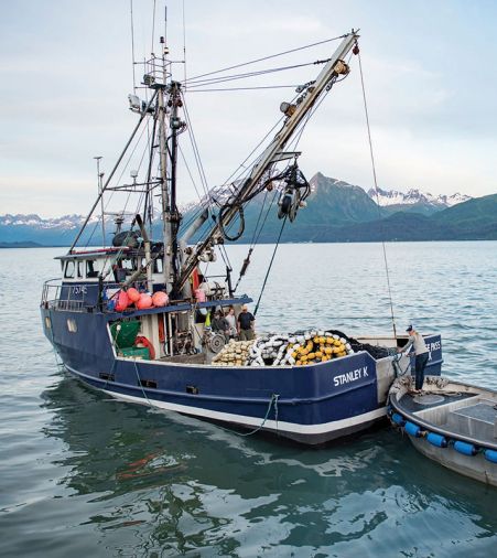 One of the Salmon Sisters’ fishing trawlers heading out to sea.