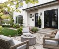 ate landscaped area located off formal dining room through custom French doors built by Amish carpenters. Restoration Hardware furnishings set on natural Vancouver Island quarried stone patio. Fire pit keeps visitors cozy in cooler weather as outdoor speakers keep guests entertained all year long.