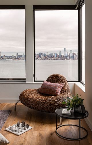 A favorite c.1960s rattan chair Troy discovered at a Ballard consignment store.