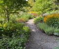 Gravel path meanders through landscaped former driveway. 
Photography ©Anne James