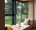 Kids’ bay window with white oak UDS cabinet.