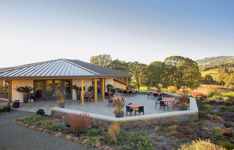 Sip chardonnay while overlooking the estate vineyard at J. Christopher Wines. Photography © John Valls.