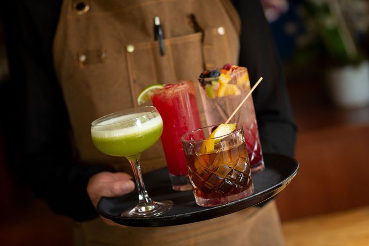 A variety of house and non-alcoholic cocktails, including the 2022 award-winning Curried Bloody Mary.