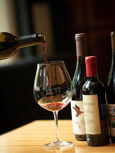 A variety of fine local and Italian wines are available for pairing.