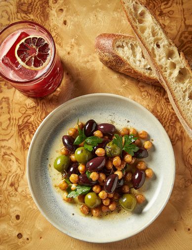 Olives and Fried Chickpeas.