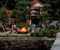 The landscaping includes Huckleberry basalt boulders, forest grasses and Japanese black pine trees, some of which are 70 years old.