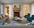 Sheffield sofa with Romo Fabric from Holly Hunt and Usona sofa (left) with Distinct fabric by Casamance. Elysia Lounge Chairs with Vanity Fair in Malibu fabric from Luca Nichetto for De La Espada.