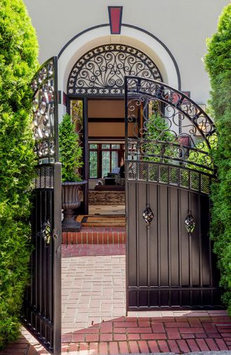 This historic Mediterranean home in Portland was originally designed by architect Ellis Fuller Lawrence in 1929, with a plethora of decorative metalwork and terracotta details.