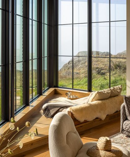 The area affectionately referred to as &ldquo;The Prow&rdquo; offers a corner window seat providing uninterrupted views of the Strait of Juan de Fuca and the jagged skyline of the Olympic Mountains.