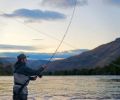 Don Hull Spey casting for fall steelhead on the lower Deschutes.