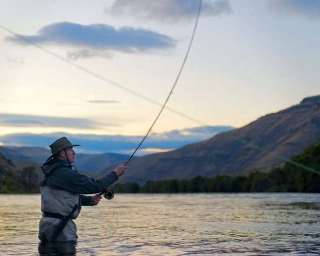 Don Hull Spey casting for fall steelhead on the lower Deschutes.