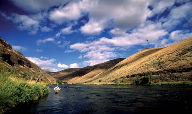 A typical swing downstream through a steelhead run on the lower Deschutes near Maupin.