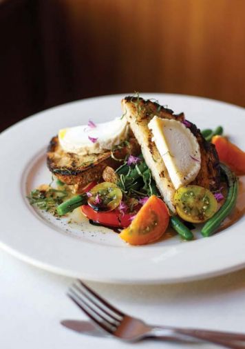 Greg Higgins of Higgins Restaurant and Bar in Portland created this dish of <a href='greg-higgins-bruschetta-of-juniper-grove-otentique'>Bruschetta of Juniper Grove Otentique, Tomatoes and Beans</a>. See story for recipe.