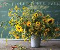 Sunflowers, solidago, millet, fennel, rudbeckia triloba and ‘chim chimnee.’