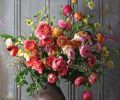 Going Dutch: Finding inspiration in Flemish floral still lifes, a wild and romantic bouquet of garden roses, dogwood, ranunculus, tulips, bleeding hearts and hellebores.