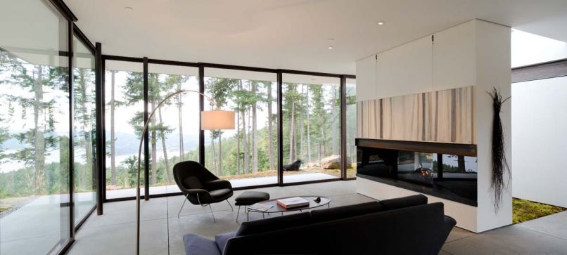 What began as a 17-year-old’s vow to live on the San Juan Islands one day, ended 54 years later with New York artist Marie Gladwish collaborating with her son, Seattle architect Gary Gladwish, on an Orcas Island home that both opens to and reflects the environment surrounding it.