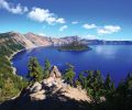 Crater Lake, high in the Cascade Mountains, is Oregon’s shimmering blue gem. It’s a must-see landmark during any trip to Southern Oregon.