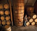 Valley View Winery Winemaker John Guerrero samples a barrel.  Valley View was originally established in the 1850s by Oregon pioneer Peter Britt in the Applegate Valley near the historic town of Jacksonville.  The Wisnovsky family restored the winery in the early 1970s and continues to operate it today.