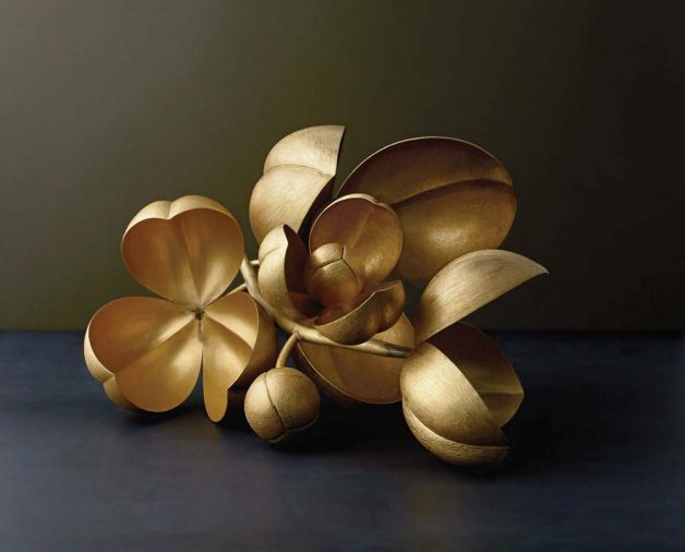Aram’s Bittersweet Collection includes unique decorative objects such as the Bittersweet Object in brass.