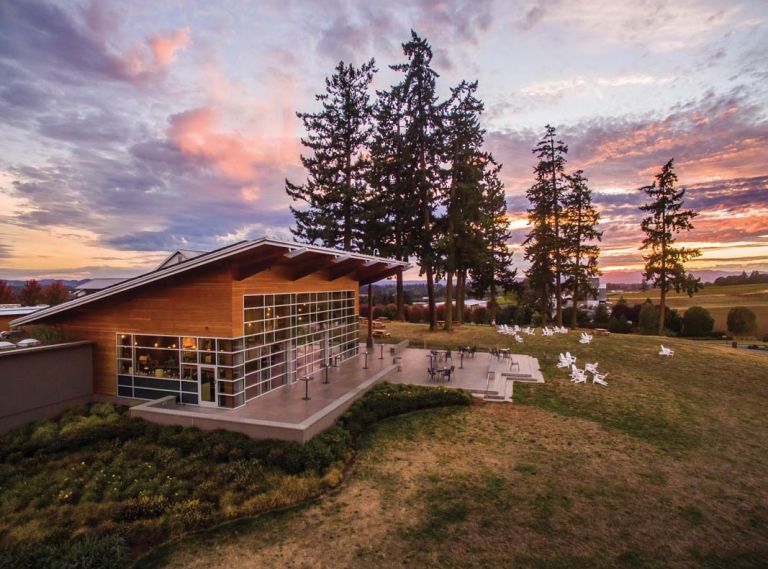 Stoller Family Estate’s net zero tasting room in Dayton, Oregon.